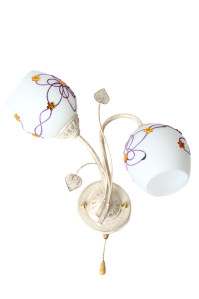 Класичне Бра SVLIGHT дволампове 84130/2B золото+беж